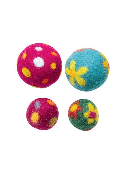 Polka Dot or Floral Felted Ball