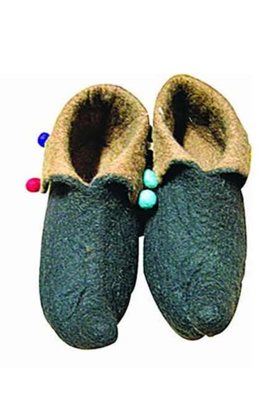 Jester Felted Shoes with Pom Pom