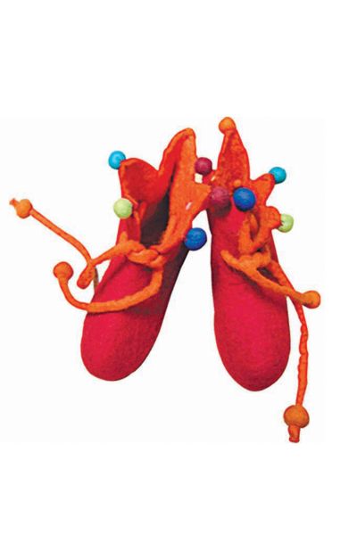 Felted Shoes with Pom Pom