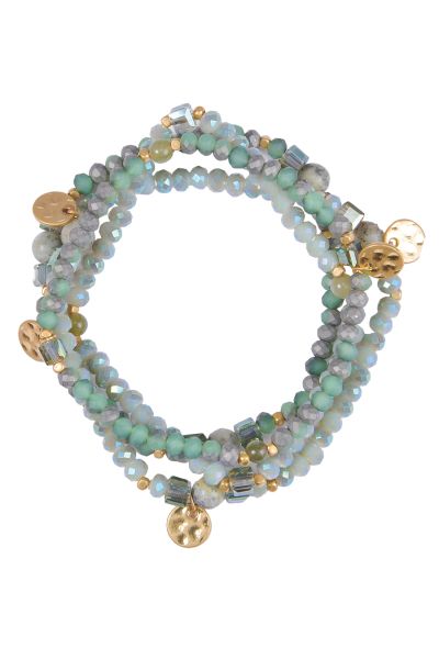 Multi Strand Bracelet Blue Tone