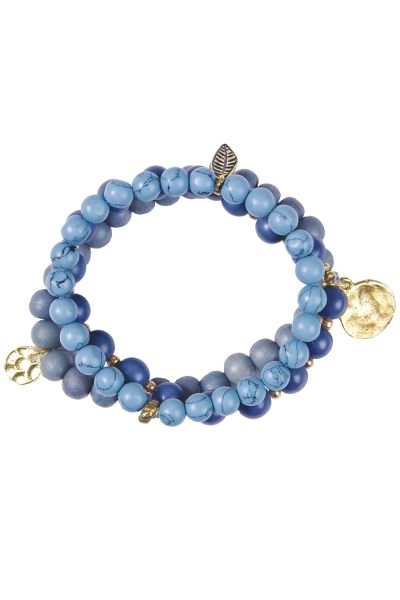 Multi Strand Blue Bead Bracelet