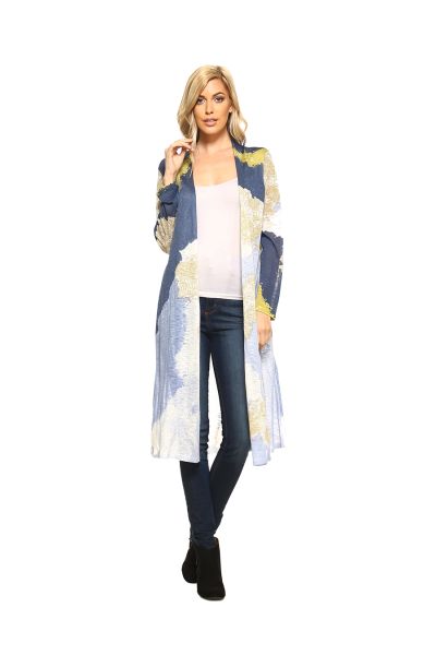Artistic Print Blue Duster