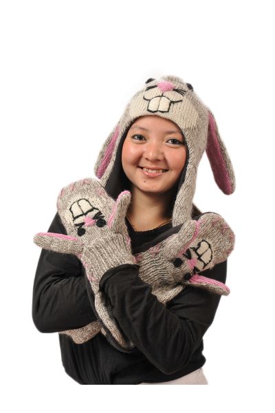 Bunny Animal Hat w' Scarves