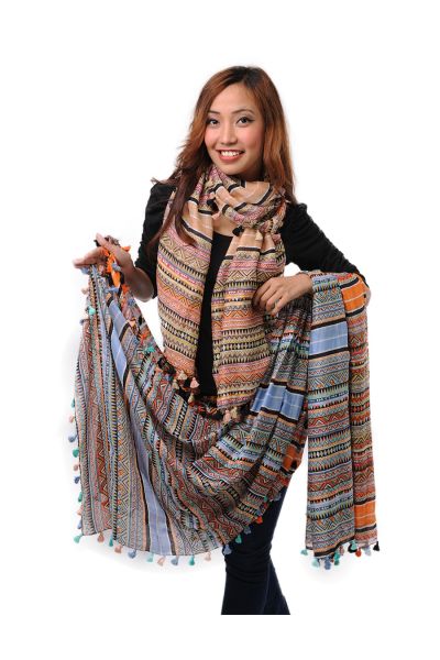 Tribal Printed Viscose Modal Scarf