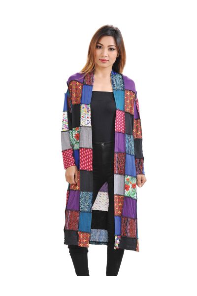 Patched Long Viscose Duster