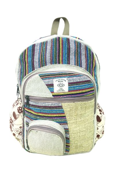 Mushroom Pocket Hemp and Cotton Tribal Back Pack Bag