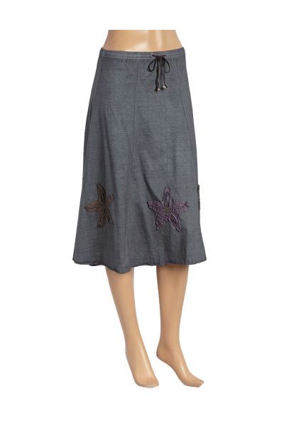 Cotton Floral Patched Skirt