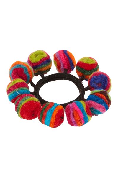 Tie Dye Felt Ball Scrunchie