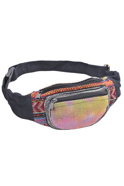The Collection Royal Tie Dye Panel Hemp Cotton Fanny Pack Plain
