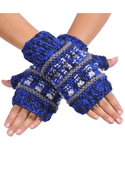 Melange Tribal Knitted Woolen Handwarmer