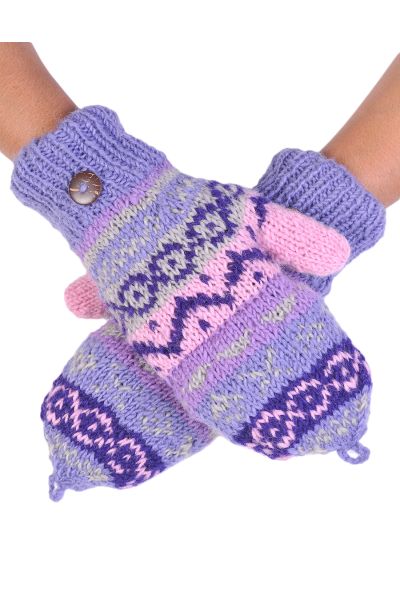 Tribal Pattern Woolen Hunter Gloves
