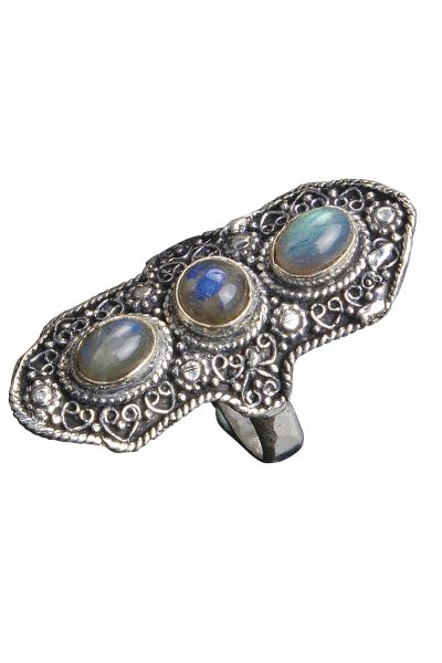 Bohemian Moonstone Trinity Ring