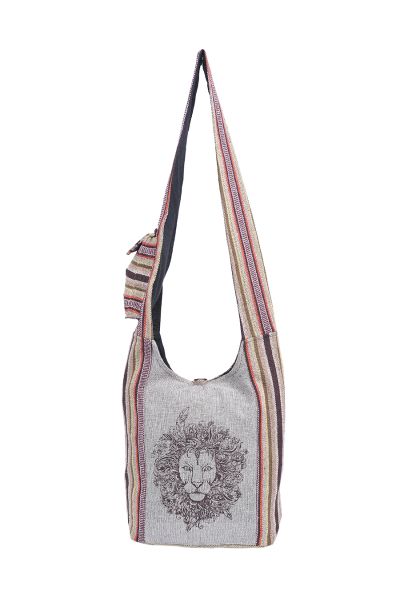 The Collection Royal Tribal Lion Printed Cotton Hobo Bag