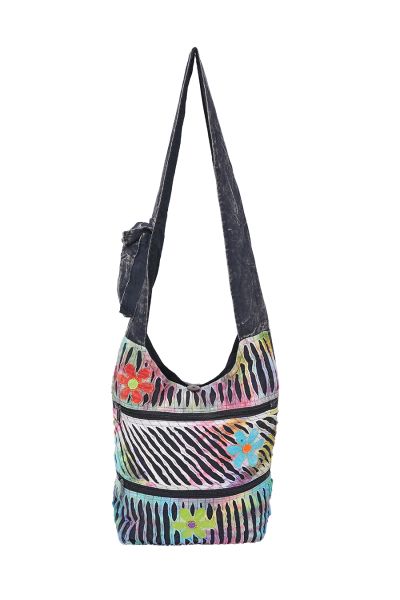 The Collection Royal Razor and Floral 2 Zip Cotton Hobo Bag