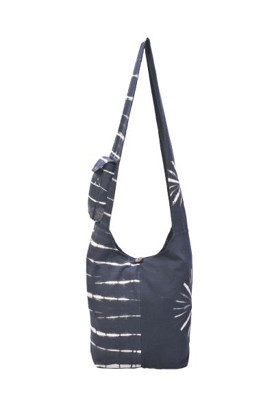 Black Grey Tie Dyed Hobo Bag
