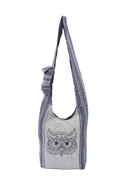 The Collection Royal Owl Printed Cotton Hobo Bag