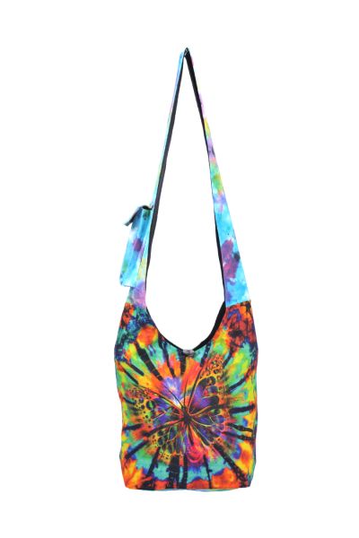 Butterfly and Tie Dye Printed Hobo Bag