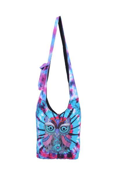 Owl Tie Dye Printed Hobo Bag