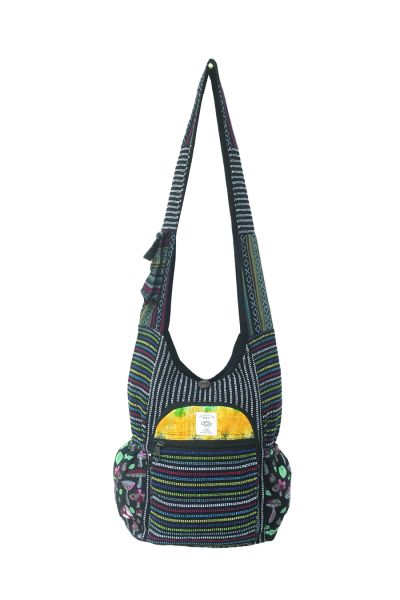 Mushroom Pocket Hemp and Cotton Tribal Hobo Bag