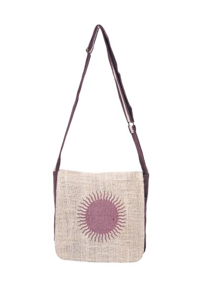 Graphic Hemp Cotton Messenger Bag Sun