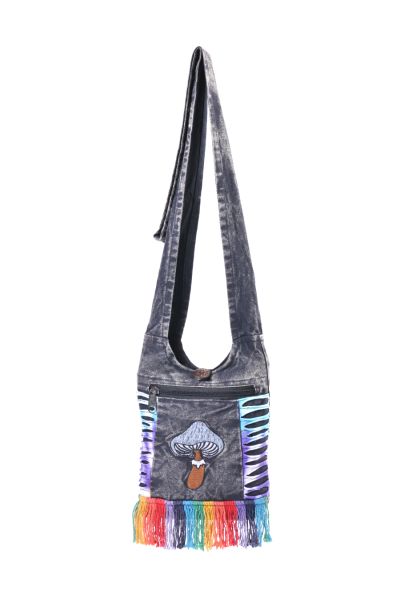 Mushroom Embroidery Mini Hobo Bag
