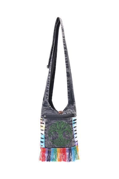 Tree of Life Embroidery Mini Hobo Bag