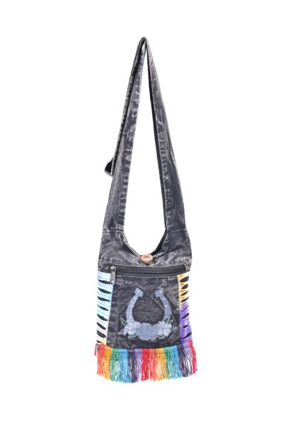 Horse Shoes Embroidery Mini Hobo Bag