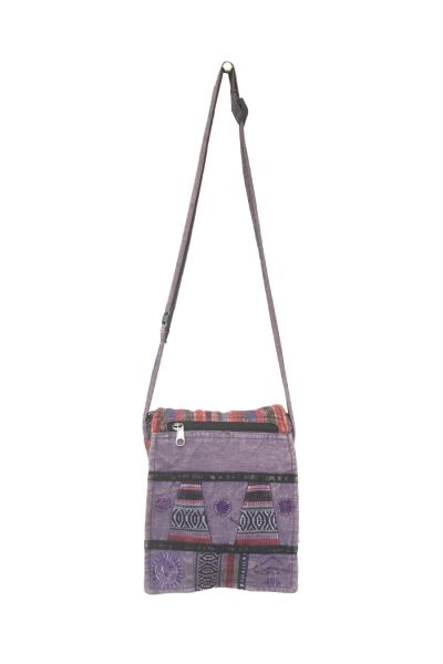 Sun Moon and Mushroom Printed Cotton Messenger Bag