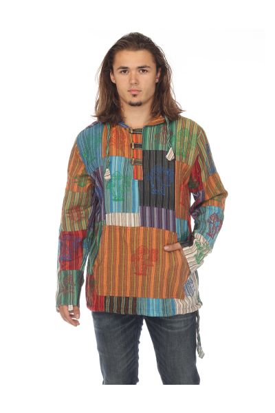 Stonewash Khaddar Patch Unisex Hoodie