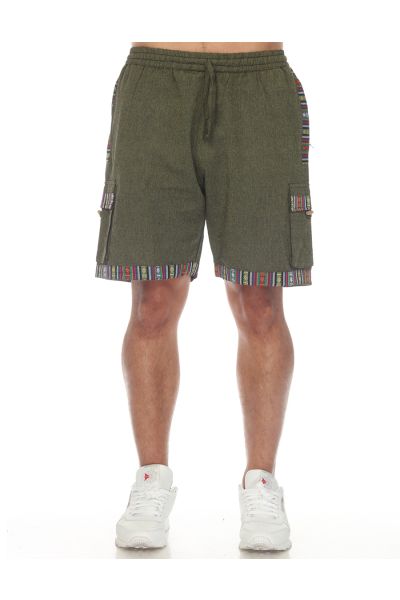 Striped Border Cotton Shorts