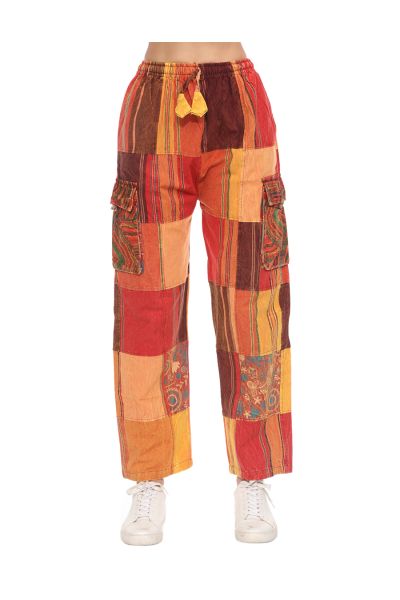 Cotton Stonewashed Patches Unisex Pants