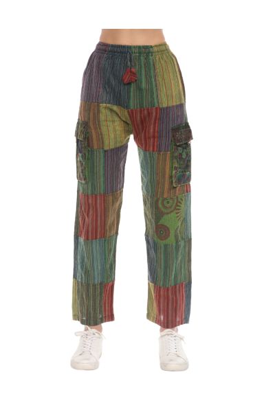 Cotton Stonewashed Patches Unisex Pants