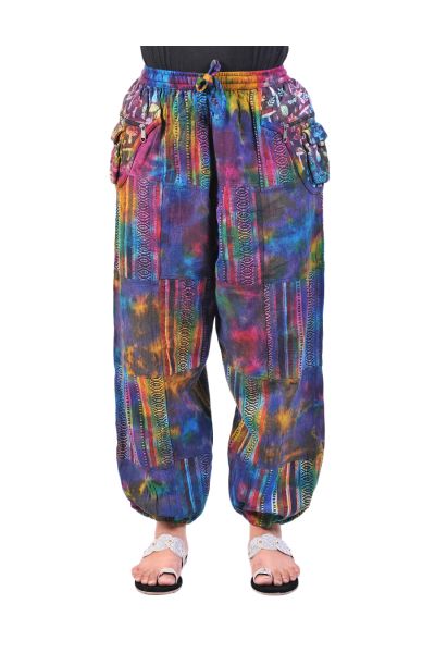 Cotton Tie Dye Patches Unisex Joggers