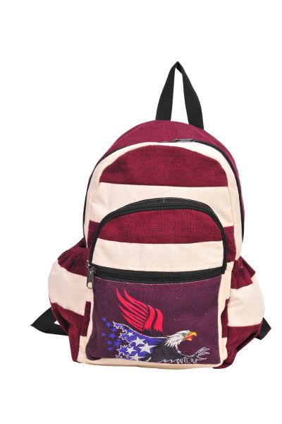 American Flag Bald Eagle Hemp Back Pack