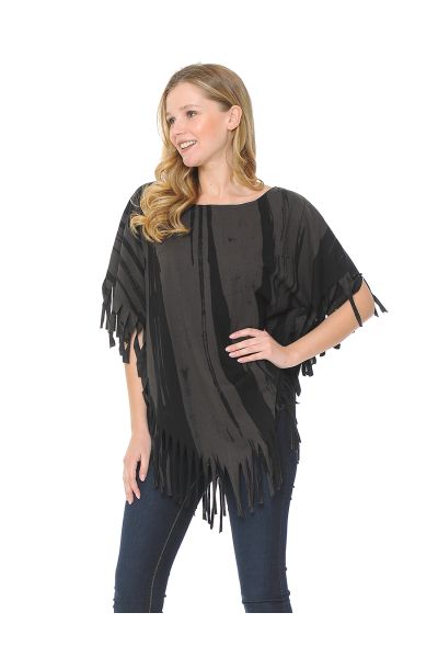 Fringed Cotton Poncho