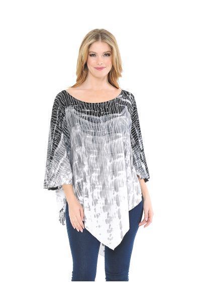 Black & White Tie Dye Poncho