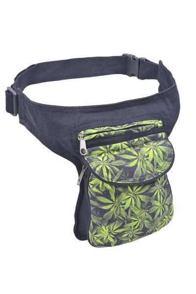 Green MJ Leaf Printed Fanny Pack