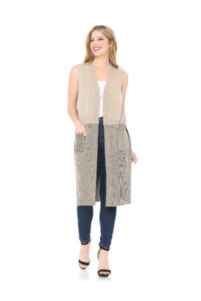Knit Color Block Vest