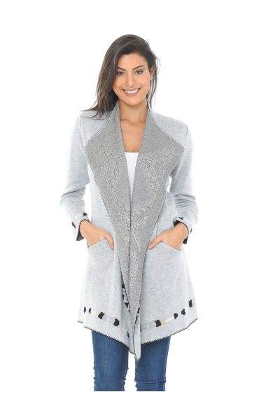 Aztec Border Knit Cardigan