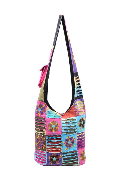 The Collection Royal Floral and Razor Patched Cotton Hobo Bag
