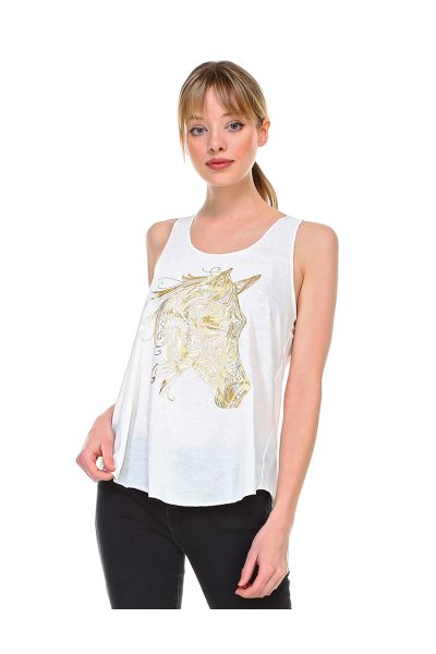 Horse - Gold Foil Poly Tank