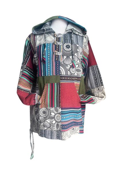 Square Patched and Printed Unisex Hoodie