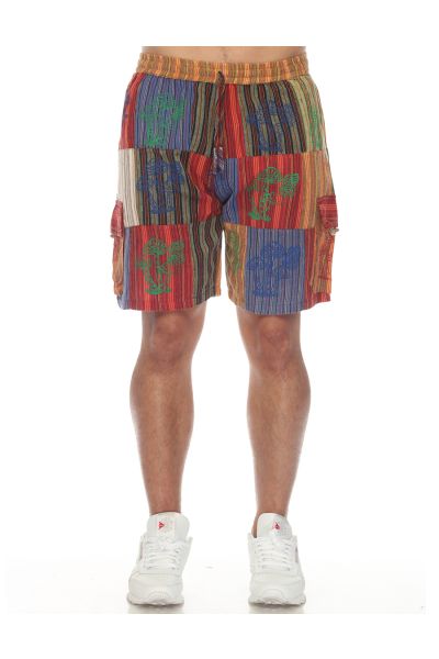 Cotton Stonewash Patch Boho Hippie Unisex Shorts