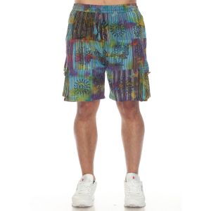 Cotton Tie Dye Patch Boho Hippie Unisex Shorts